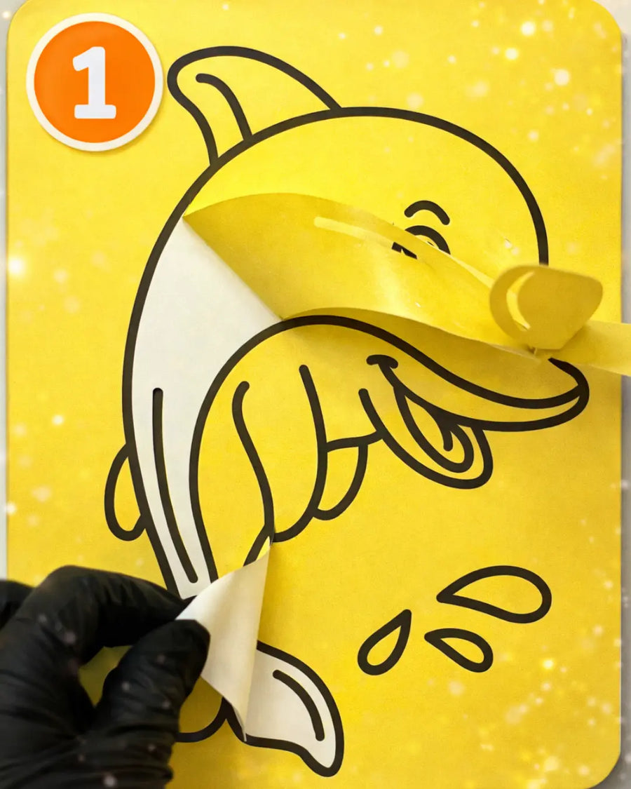 Despega la zona adhesiva de la cartilla